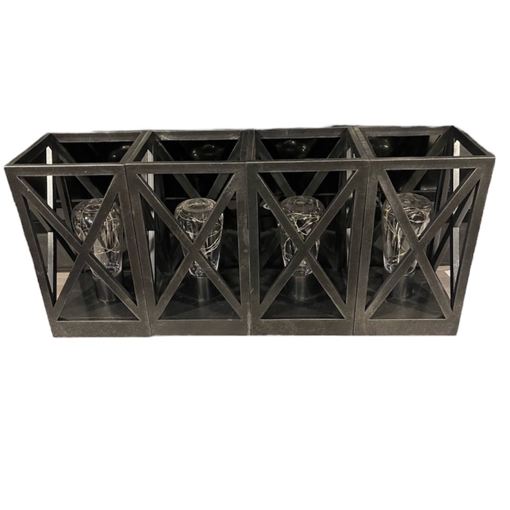 Brand New Black Battery Operated Lanterns Set of 4